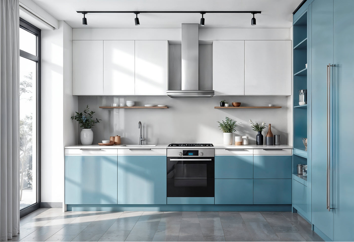 modern-kitchen-design-with-blue-cabinets